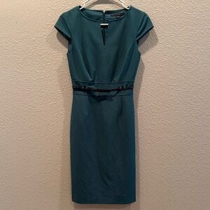 Antonio Melani Teal Midi Dress with Cap Sleeves